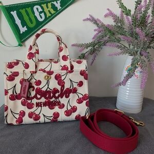 Coach Small Cargo Tote With Cherries